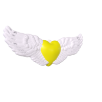 coeur avec des ailes isolé sur fond png