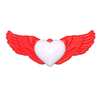 coeur avec des ailes isolé sur fond png