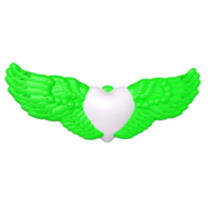 coeur avec des ailes isolé sur fond png