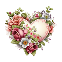 Flowers  Heart Valentines Day Clipart png