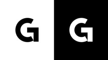 Technology vector logo tech monogram g letter initial black and white icon Designs templates
