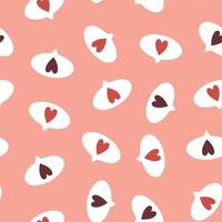 Valentine's day seamless hearts. Oval pattern with romantic chat bubbles, text messages with hearts. Best suited for fabric or paper decorative designs. vector