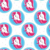 Pink unicorn with rainbow, cute unicorn on white background, unicorn and rainbow pattern, children's print with rainbows vector