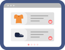 online shopping website on tablet, online shopping elements. png