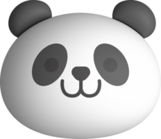 Panda face 3D, animal face cute emojis, stickers, emoticons. png