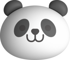 panda ansikte 3d, djur- ansikte söt emojis, klistermärken, uttryckssymboler. png