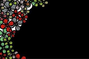 flower corner black background vector