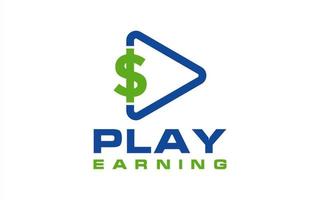 Media play with dollar logo concept vector