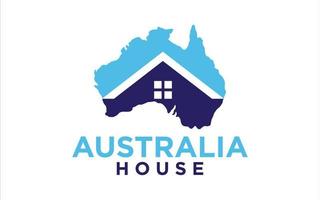 Australia with house style logo template vector