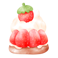 fresa dulces postre acuarela ilustración png
