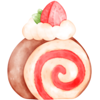 illustration aquarelle de dessert de bonbons aux fraises png