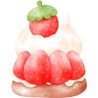 ilustração em aquarela de sobremesa de doces de morango png