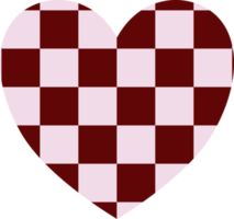 estética linda decoración en forma de corazón de tablero de ajedrez png