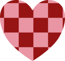 aesthetics cute checkerboard heart shape decoration png