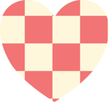 estetik söt checkerboard hjärta form dekoration png