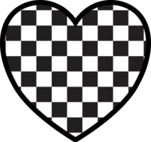 aesthetics cute checkerboard heart shape decoration png