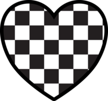 estetik söt checkerboard hjärta form dekoration png