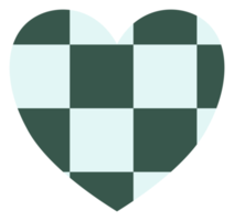 aesthetics cute checkerboard heart shape decoration png