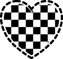 estetik söt checkerboard hjärta form dekoration png