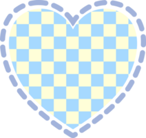 estética decoração em forma de coração xadrez bonito png