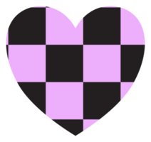 aesthetics cute checkerboard heart shape decoration png