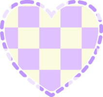estetik söt checkerboard hjärta form dekoration png