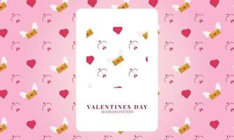 editable background valentines day seamless pattern design vector