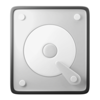 silver shiny harddisk data storage symbol user interface theme 3d render icon illustration isolated png