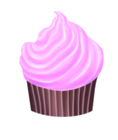 cupcake à la crème bleue et à la fraise png