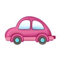 Pink car with hearts on wheels png