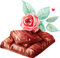 acuarela de chocolate de san valentin png