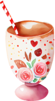 amour tasse à café aquarelle png