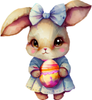 aquarelle de pâques lapin mignon png