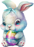 aquarelle de pâques lapin mignon png