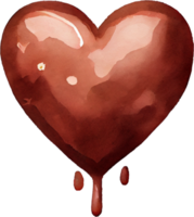 aquarela de chocolate do coração dos namorados png