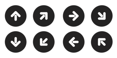conjunto de iconos de dirección de flecha de puntero png