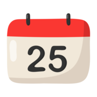 Christmas day number and calendar icon. png