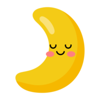 Sleeping smiling moon icon. png