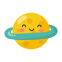 Cartoon saturn character icon. png