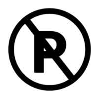 Nee parkeren teken zwart en wit png