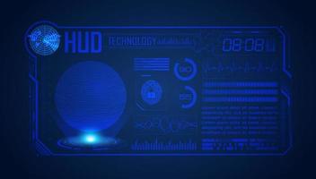 Blue Modern HUD Technology Screen Background with globe vector