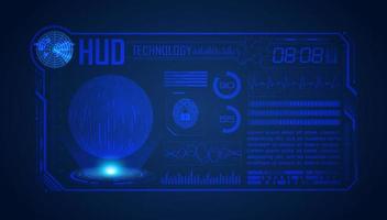Blue Modern HUD Technology Screen Background with globe vector