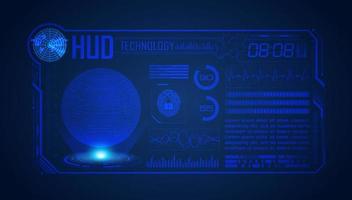 Blue Modern HUD Technology Screen Background with globe vector