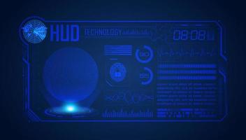 Blue Modern HUD Technology Screen Background with globe vector