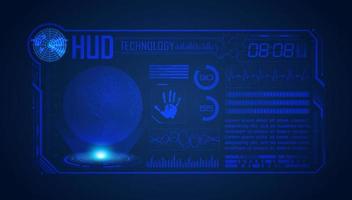 Blue Modern HUD Technology Screen Background with globe vector