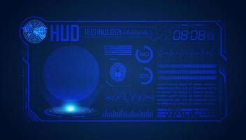 Blue Modern HUD Technology Screen Background with globe vector