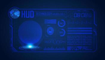 Blue Modern HUD Technology Screen Background with globe vector