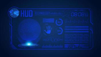 Blue Modern HUD Technology Screen Background with globe vector