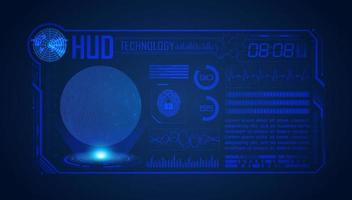 Blue Modern HUD Technology Screen Background with globe vector