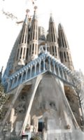 sagrada familia, édifice religieux en construction dans la ville de barcelone png